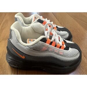 Vintage Nike Air Max 95 Toddler 7C Gray Black Orange Retro Sneakers 311525-015